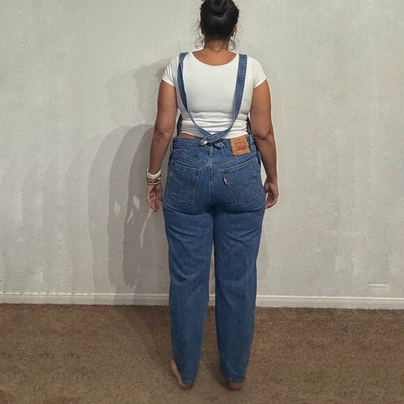 Levi's Blue Denim Straight Leg Overalls Sz M - Picture 11 of 13